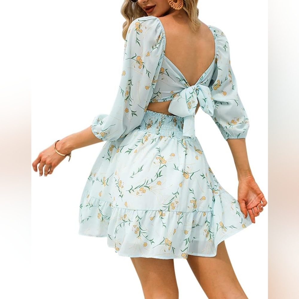 Brand Exlura new women's ruffled offshoulder dress